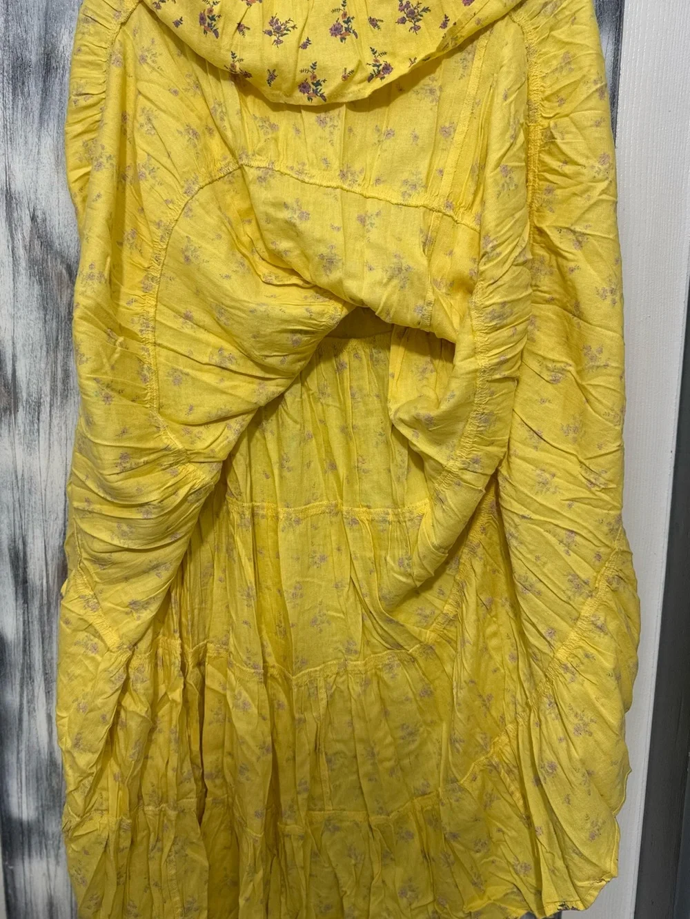 Free People Nova Tiered Maxi Skirt Lemon Combo Size S ~ NWOT - Picture 11 of 15